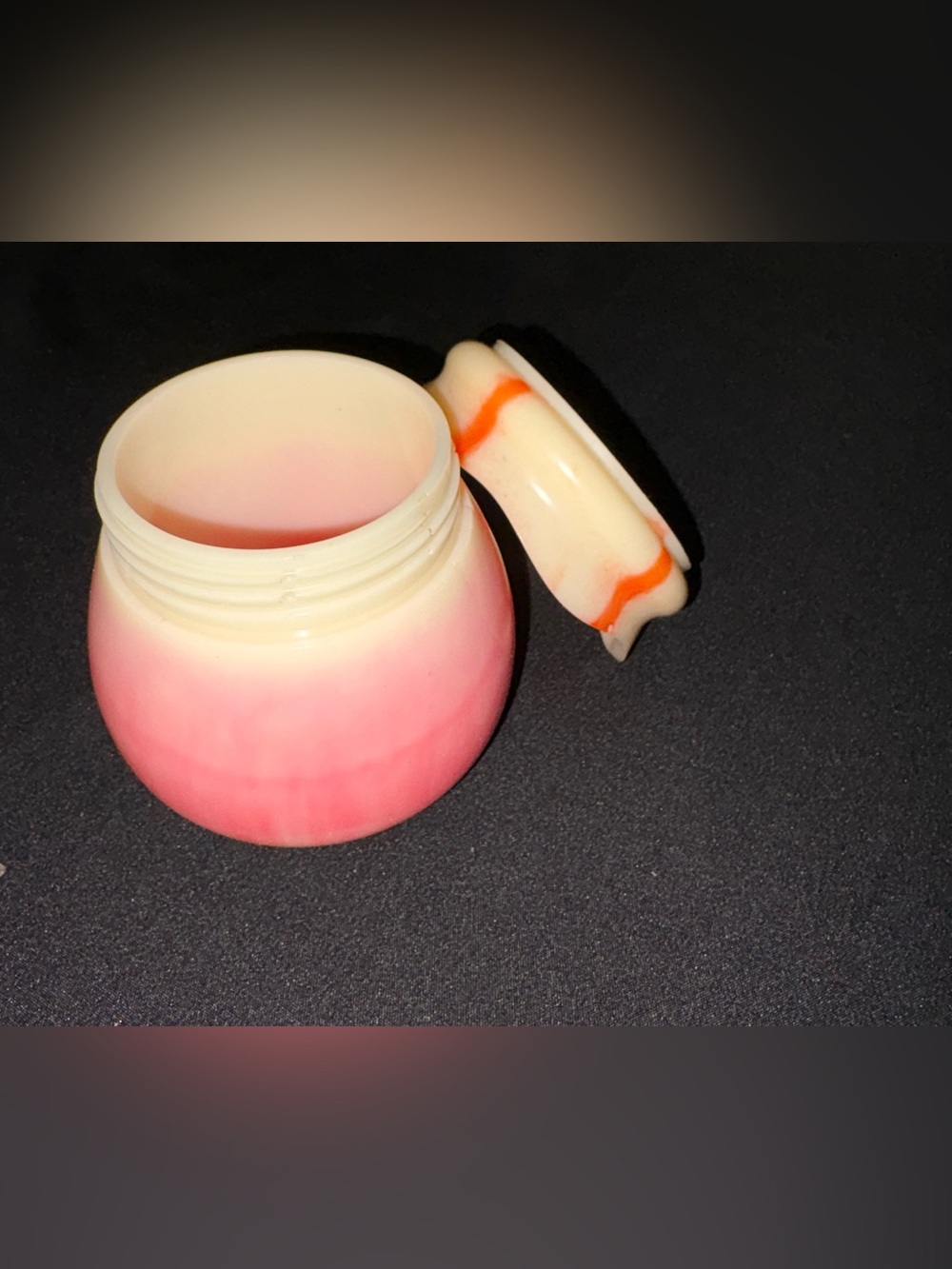 Cream & Pink Resin Jar